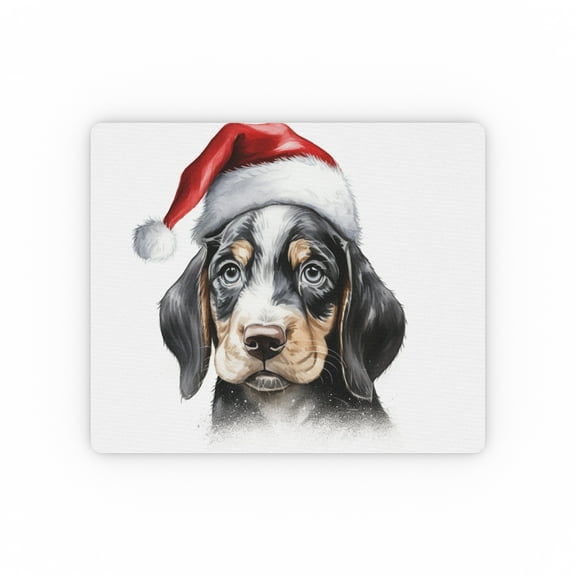 DistinctInk Mouse Pad - 1/4" Foam Rubber - Bluetick Coonhound Puppy Drawing