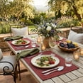 thumbnail image 5 of Sm:)e Dark Red Placemats 12 x 18 Inch Set of 4, Seasonal Washable Kitchen Dining Table Decoration for Home Party,240g（0.53lb）, 5 of 7
