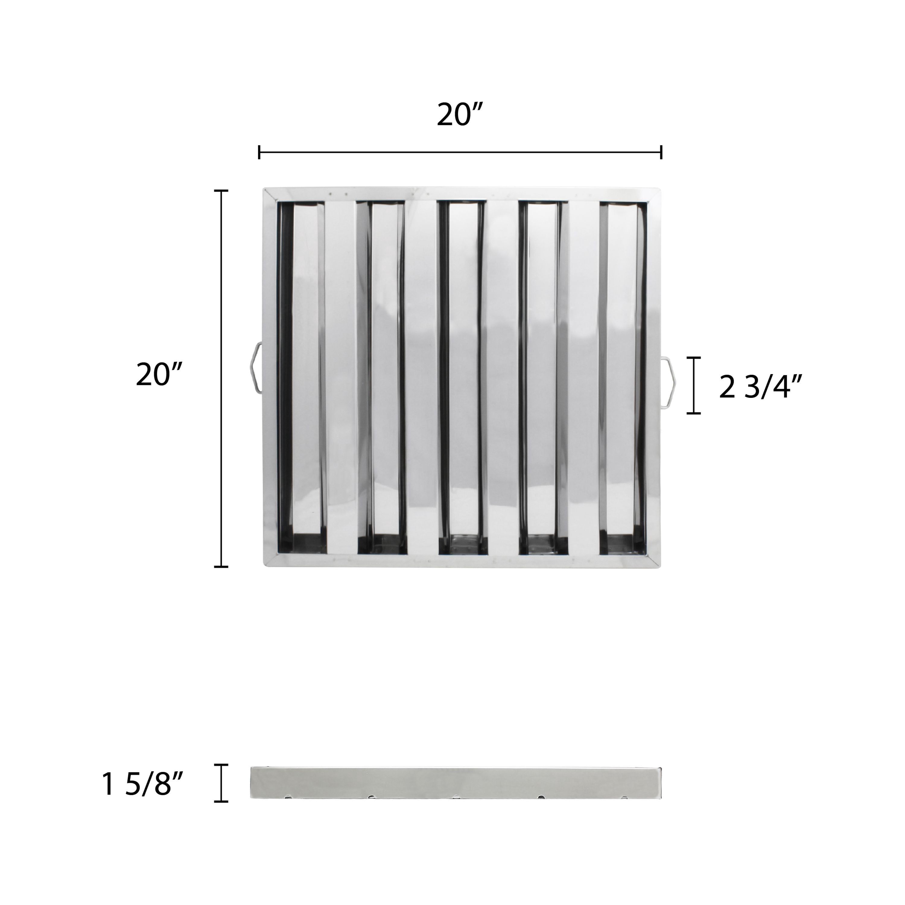Excellante Hood filter 20" x 20", stainless steel, comes in each