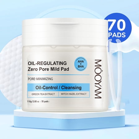 Mooyam Pore Tightening Pad, Facial Toner Pads Skincare, Gentle Exfoliation & Deep Cleansing, All Skin Types, 70 Pads