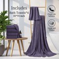 thumbnail image 7 of Ultra Soft Bath Towels, 4 Pack Dark Purple Oversized Bath Sheet Set by Muddy Cat Home - 600 GSM, 7 of 7