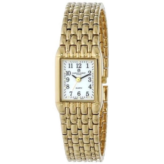 Unitron Enterprise Womens Gold-finish White Dial Quartz Watch - White