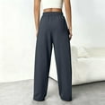 thumbnail image 5 of Women's High Waisted Wide Leg Sweatpants Elastic Smocked Waist Baggy Lounge Joggers with Pockets for Casual Streetwear Gym，Dark Gray，S, 5 of 9
