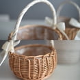 thumbnail image 2 of Bearachild Idea de regalo de decoración de boda de cesta de flores de ratán respetuosa con el medio ambiente marrón claro Kits de decoración para fiestas Marrón claro, 2 of 6