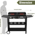 thumbnail image 6 of Propane Gas Griddle Charcoal Grill Combo Flat Top Griddle W/Dual Lids & 2 Side Shelves Dual Fuel BBQ Grill for Outdoor Barbecue, 6 of 7
