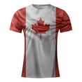 thumbnail image 1 of TIMIFIS T-Shirts pour Femmes Été Col Rond Manches Courtes Chandails Décontractés Vintage Feuille d'Érable Canadienne Imprimée T-Shirts, 1 of 3