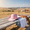 thumbnail image 3 of Slccxzc Vintage Western Cowboy Hat with Crown Decoration, Wide Brim Country Concert Headwear, 3 of 5
