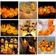 thumbnail image 4 of LED Pumpkin Blowing Pumpkin Lamp String, Halloween Easter Decoration, Haunted House Decoration Lantern ([USB Model Always On] 3 Meters 20 Lights, Hollow Flat Pumpkin), 4 of 4