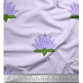 thumbnail image 1 of Soimoi Polyester Crepe Fabric Leaves & Lotus Block Fabric Prints by Yard 42 Inch Wide, 1 of 1