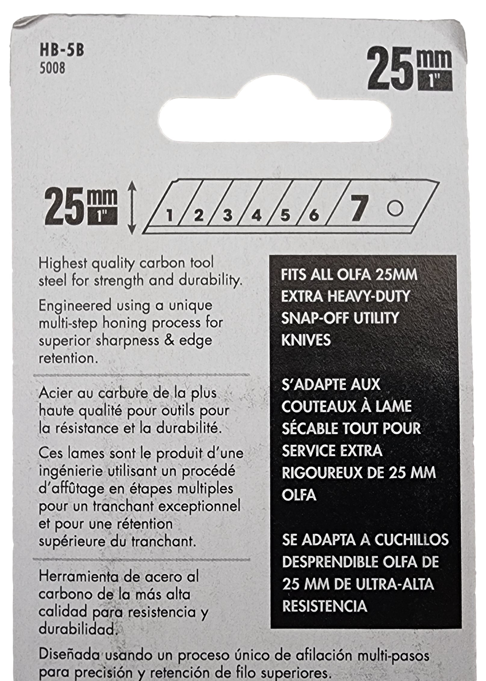 Lot of 2 OLFA 5008 HB-5B 25mm Extra Heavy Duty Snap-Off Blades, 5-Pack