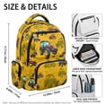 thumbnail image 3 of Jeiento Tractor 17 Inch Backpack for Girls Yellow Lightweight School Bag for Elementary Ages 9-12, Breathable 600D & Multi-Pockets Personalized, 3 of 7