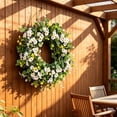 thumbnail image 6 of Bcylexb Spring Daisy Eucalyptus Wreaths, 19.6" Decorative Door Wreath Artificial Floral Hanging Wreath for Front Door Farmhouse Home Wall Decor, 6 of 7