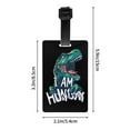 thumbnail image 4 of Luggage Tags for Suitcases, Hungry dinosaurs Leather Bag Luggage Tags ID Label Tags Privacy Protection Travel Bag Labels, 4 of 6
