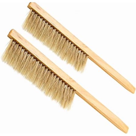 PLGEBR 2Pcs Bee Brush Wooden Handle Brush Beekeeper Tool Beekeeping Equipment Bee Hive Brush