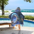 thumbnail image 3 of Yayeee Kids Hooded Towel with Hand Pockets Beach Soft Absorbent Bath Wrap 50 x 23.5 inch, Beautiful Floral Moon, 3 of 5