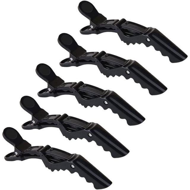 5 pinzas de cocodrilo para el cabello, pinzas para el cabello para mujeres con agarre antideslizante para peinado, salón, uso doméstico, cabello grueso y fino (negro) Sailing Electrónica