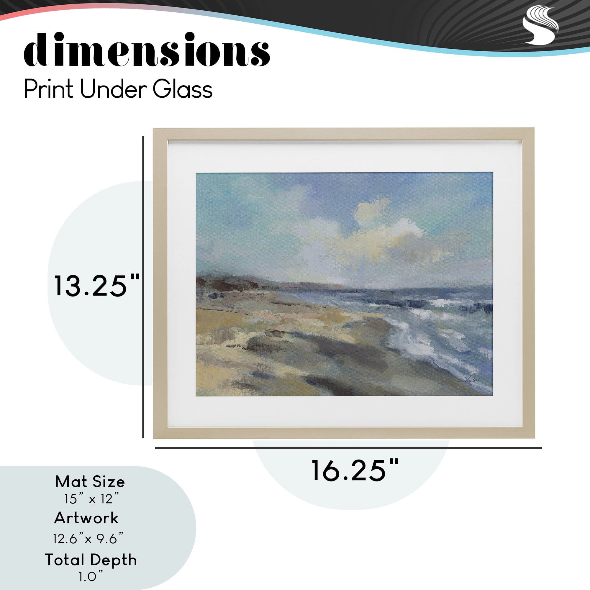 Stupell Industries Serene Morning Beach Waves Birch Framed Print Under Glass, design by Silvia Vassileva
