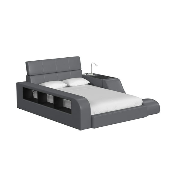 Picket House Furnishings Booker Full Transformer Bed with Electronic in Gray PU