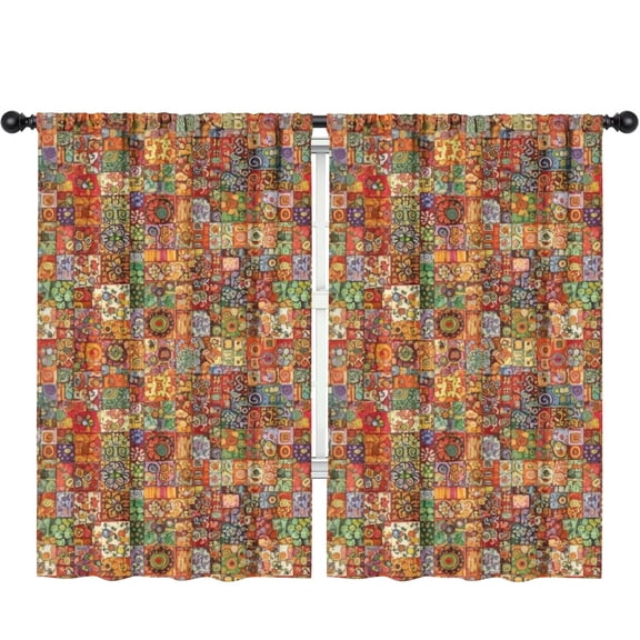 Blackout Kids Curtains,Pioneer Flower Floral Print Pattern Children's Insulated Curtains Set Of 2,Bedroom Essentials,Toddler Room Decor 52"x84"