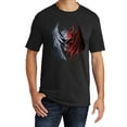 thumbnail image 2 of Mens Heaven Hell Skull Shirt - Evil Vs Good Duality T-Shirt Black Small, 2 of 3