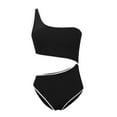 thumbnail image 2 of YUTK Swimsuits for Women - Women's 2025 Spring Fashion Conservative Solid Color Skirt Style Split Joint Swimsuit Set Brown S, 2 of 3