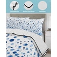 thumbnail image 4 of Quilts Twin XL Size, Blue Polka Dot Soft Comforter Bedding Set for Bed, Modern Art Abstract Watercolor Dot Lightweight Quilted Bedspread with Pillow Cover(2 Pieces) for All Season, 68x98 Inch, 4 of 6