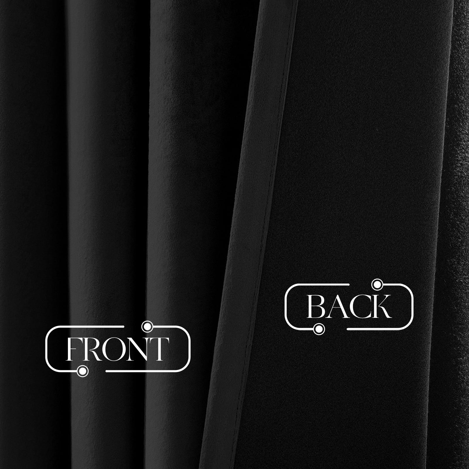 Jainmy Black Velvet Blackout Curtains 84 inch Long for Living Room Bedroom, Thermal Insulated Room Darkening Curtains Drapes Back Tab,52"x84"