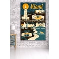 thumbnail image 3 of Miami, Florida, Retro Skyline (36x54 Giclee Gallery Art Print, Vivid Textured Wall Decor), 3 of 3