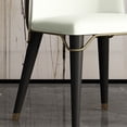 thumbnail image 3 of POVISON Modern Dining Chair Wingback Side Chair (Set of 2), PU Leather Upholstery, Carbon Steel Legs, Brown, Fully Assemble, 3 of 9