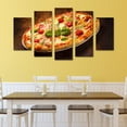 thumbnail image 2 of Juego de Cuadros Decorativos, Pizza Italiana Estilo Margarita, Estilo Rústico y Apetitoso, 5 Piezas, Ideal para Pizzería y Cocina, 150x80cm, 2 of 5