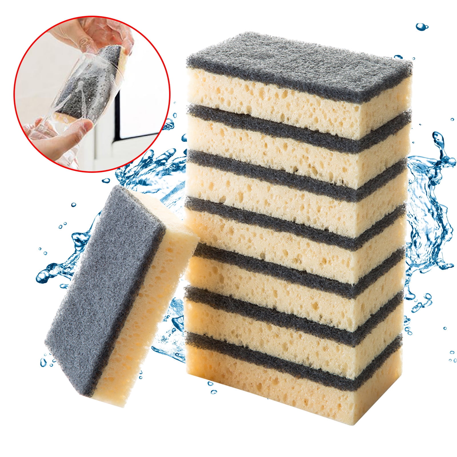 High-density Dishwashing Sponge Wipe Kitchen Color Cleaning Sponge Block Scrub Sponges Market Toilet Paper Cup Washer Brush for Rhodium Bullion Forever Sponge with Soap Holder