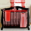 Seed Sprout Gingham Crib Bedding, 3-Piece Set, Red