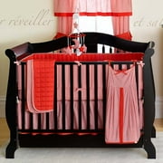 Seed Sprout Gingham Crib Bedding, 3-Piece Set, Red