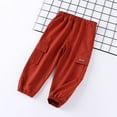 thumbnail image 5 of ZACPNCV Boys Cargo Pants Girls Cargo Jogger Pants Kids Elastic Waist Hiking School Uniform Sweatpants Joggers Streetwear Parachute with Pockets Red 12-13 Years, 5 of 9