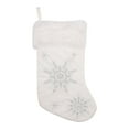 thumbnail image 2 of Clearance Under $3.66! Plush Snowflake Embroidered Christmas Stocking, Soft Holiday Gift Sack for Fireplace Display, 2 of 5