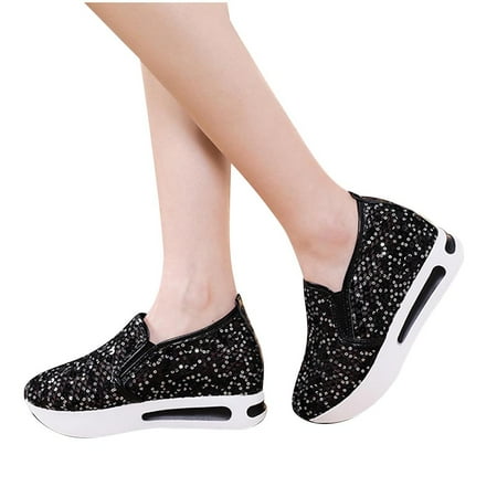 

Up to 30% off Zanvin Women s Fashion Sneakers Clearance Casual Work Shoes Non Slip Running Shoes Athletic Sneakers Thick Soled Sports Walking Shoes Black Size 5.5