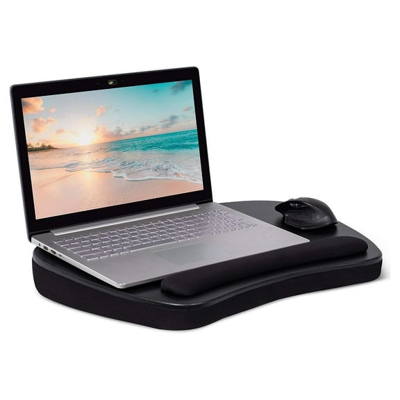 CintBllTer Oversized Lap Desk with Memory Foam Cushion | Wrist Rest Cushion | Fits Laptops Up to 17" Matte Black | Work from Home | Computer Lap Tray