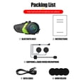 thumbnail image 3 of Auriculares Manos Libres Naiovety para Casco de Motocicleta Bluetooth 5.0 Verde, 3 of 6