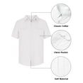 thumbnail image 5 of Hanerdun Men Casual Button Down Shirts Male Dress Shirts Leisure Top White 3XL, 5 of 5