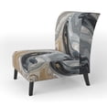 thumbnail image 3 of Designart "Aqua Symphony Grey Black Composition" Grey Abstract Upholstered Accent Chair - Modern Arm Chair For Living Room, 3 of 5