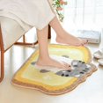 thumbnail image 2 of LAICAIW Toast Bath Mats, Soft and Absorbent Microfiber Bath Rugs, Non-Slip Shaggy Shower Carpet, Machine Wash Dry, Soft Shower Rugs for Bathroom Floor, Tub and Shower, 18 x 26, Cat, 2 of 7