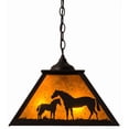thumbnail image 7 of Meyda Tiffany 160470 16 Inch Square Mare & Foal Pendant   Black Finish with Amber Mica Glass, 7 of 7