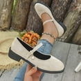 thumbnail image 5 of Mepaouo Mary Jane Flat Shoes for Women Arch Support Low Wedge Heel Ballet Flats Suede Knit Dress Shoes, 5 of 8