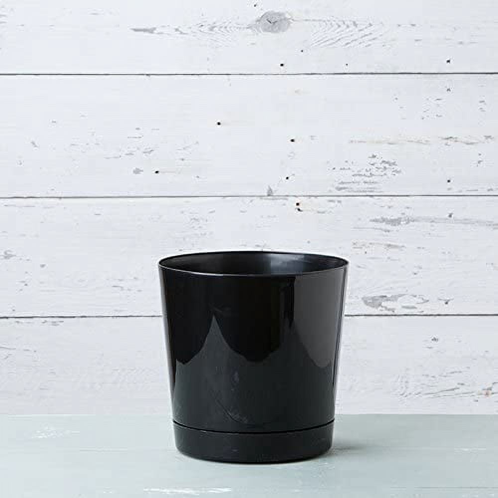 Root & Vessel Majestic Full Depth Cylinder Planter, Black, 12"