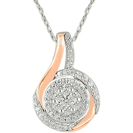 1/3 Carat T.W. Diamond 10kt White and Rose Gold Accent Fashion Pendant