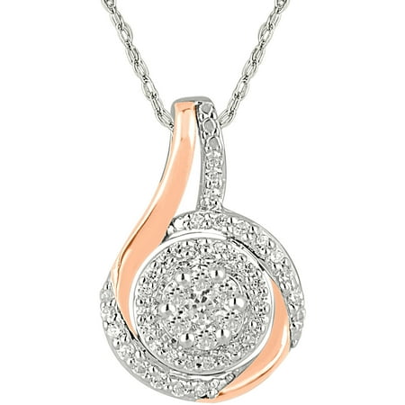 1/3 Carat T.W. Diamond 10kt White and Rose Gold Accent Fashion Pendant