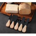 thumbnail image 1 of 1 juego de cuchillos for queso con base de roble | cuchillo for queso de acero inoxidable | cuchillo y tenedor de estilo occidental con mango de madera | herramientas profesionales for queso, 1 of 2