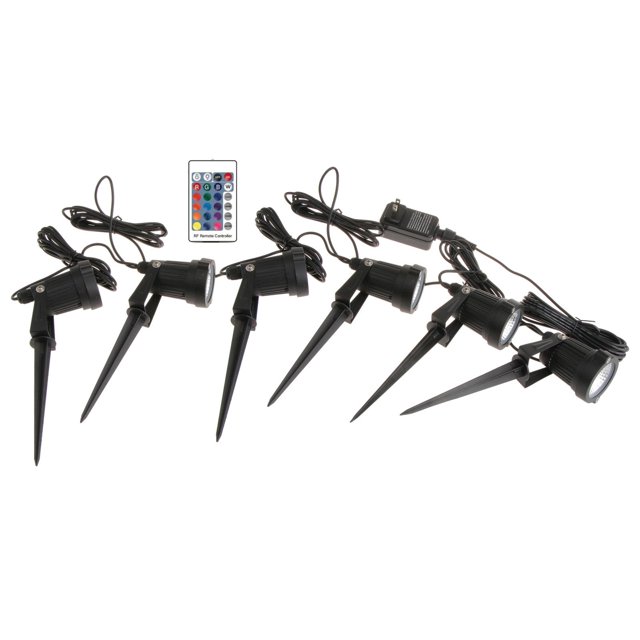 Lámpara de LED para exteriores, iluminación impermeable, luces de paisaje, punto de color con 6 luces