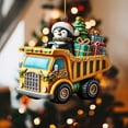 thumbnail image 3 of Construction Truck Christmas Ornaments, Acrylic 2D Vehicle Christmas Tree Hanging Decor for s, Car Lover Gift for Holiday(C), 3 of 4