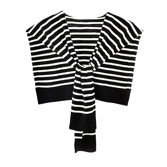 QASIEATN Women's Cozy Shawl Wraps Womens Striped Knitted Sweater Casual Shawl Scarf Cardigan Cape Coverup Shoulder Top Fall Fashion Accessories